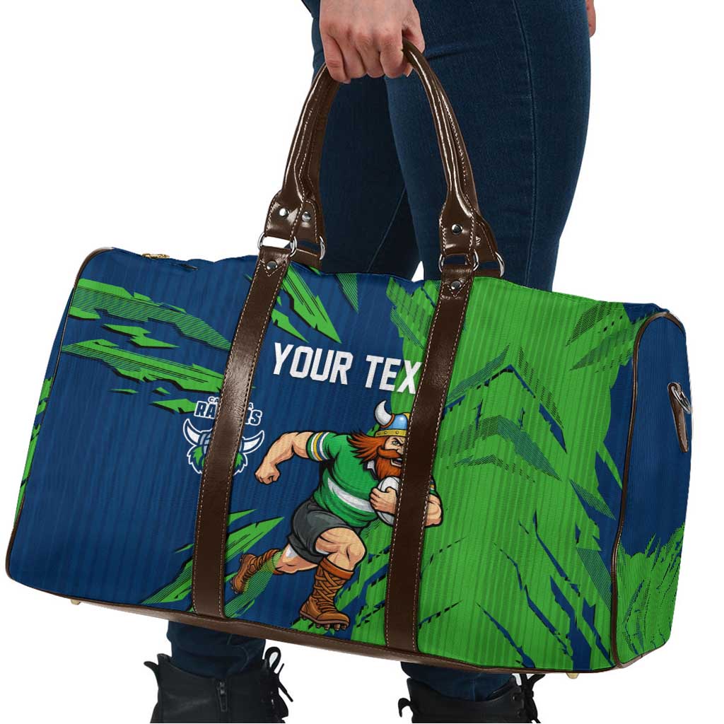 Personalized Canberra Raiders Travel Bag Dynamic Lightning Mascot Rugby Australia