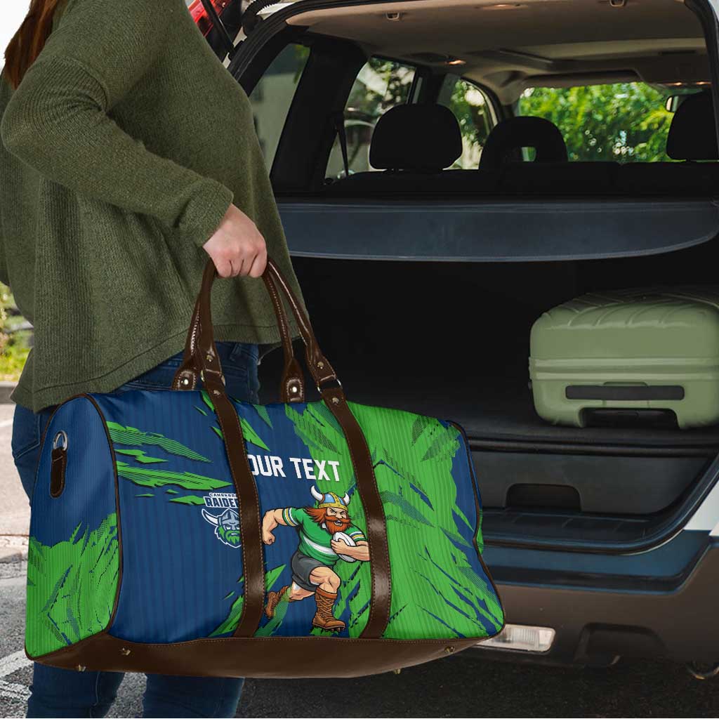 Personalized Canberra Raiders Travel Bag Dynamic Lightning Mascot Rugby Australia