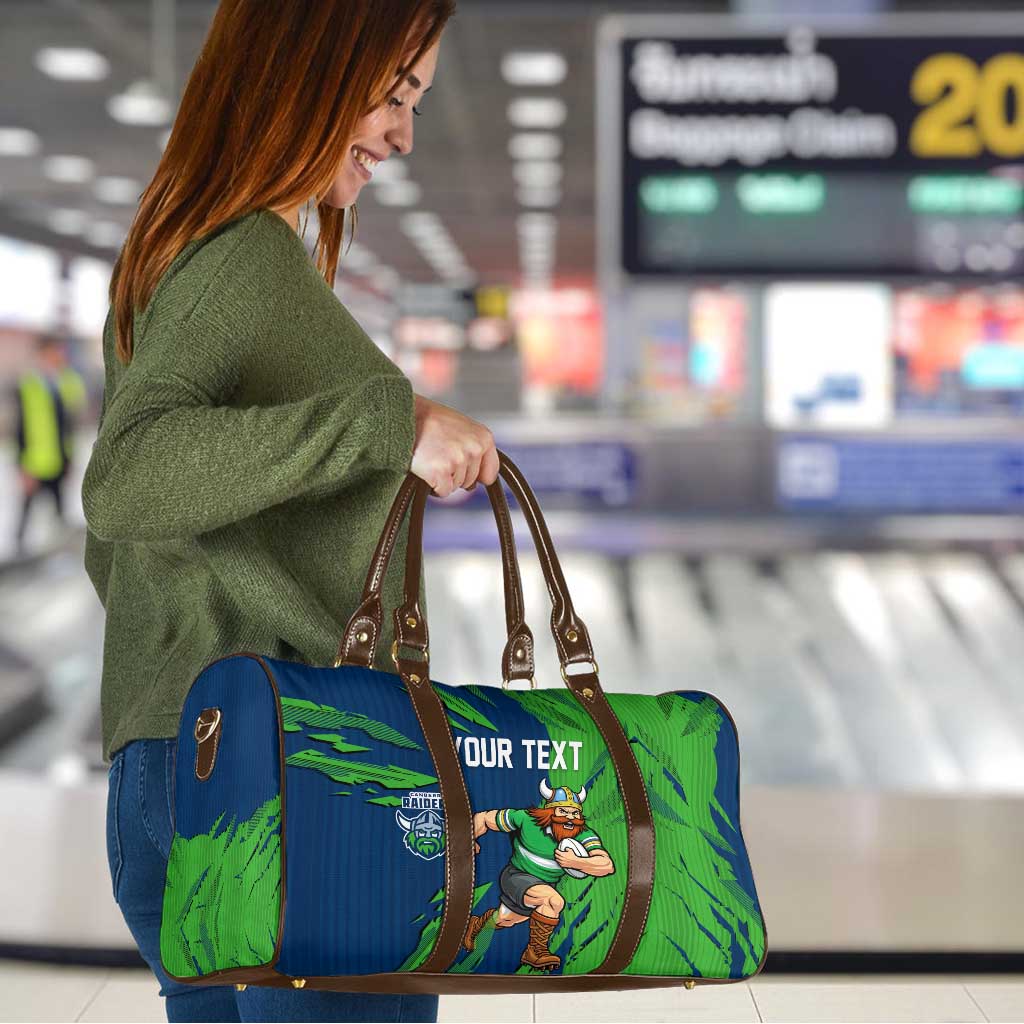 Personalized Canberra Raiders Travel Bag Dynamic Lightning Mascot Rugby Australia