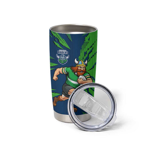 Personalized Canberra Raiders Tumbler Cup Dynamic Lightning Mascot Rugby Australia