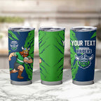 Personalized Canberra Raiders Tumbler Cup Dynamic Lightning Mascot Rugby Australia