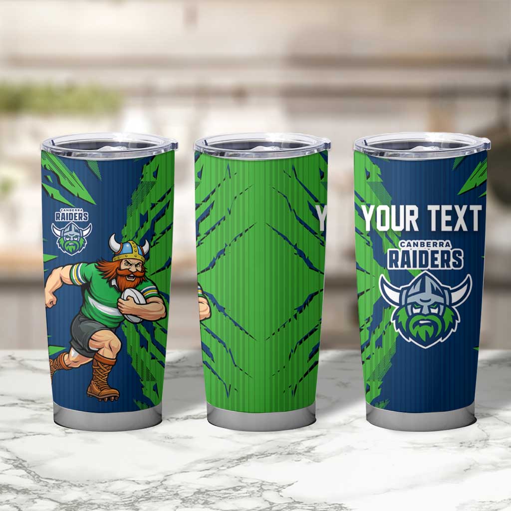 Personalized Canberra Raiders Tumbler Cup Dynamic Lightning Mascot Rugby Australia