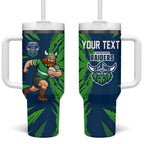 Personalized Canberra Raiders Tumbler With Handle Dynamic Lightning Mascot Rugby Australia