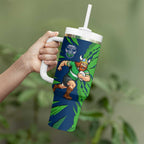 Personalized Canberra Raiders Tumbler With Handle Dynamic Lightning Mascot Rugby Australia