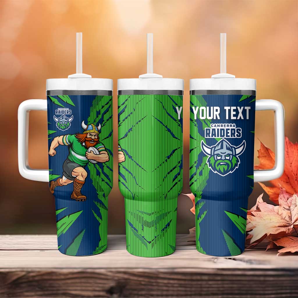 Personalized Canberra Raiders Tumbler With Handle Dynamic Lightning Mascot Rugby Australia