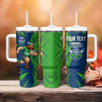 Personalized Canberra Raiders Tumbler With Handle Dynamic Lightning Mascot Rugby Australia