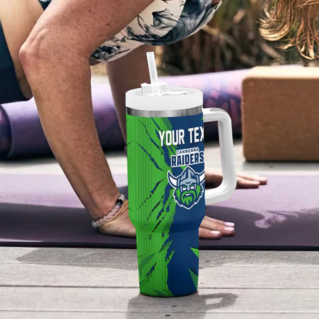 Personalized Canberra Raiders Tumbler With Handle Dynamic Lightning Mascot Rugby Australia