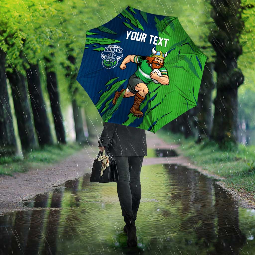 Personalized Canberra Raiders Umbrella Dynamic Lightning Mascot Rugby Australia