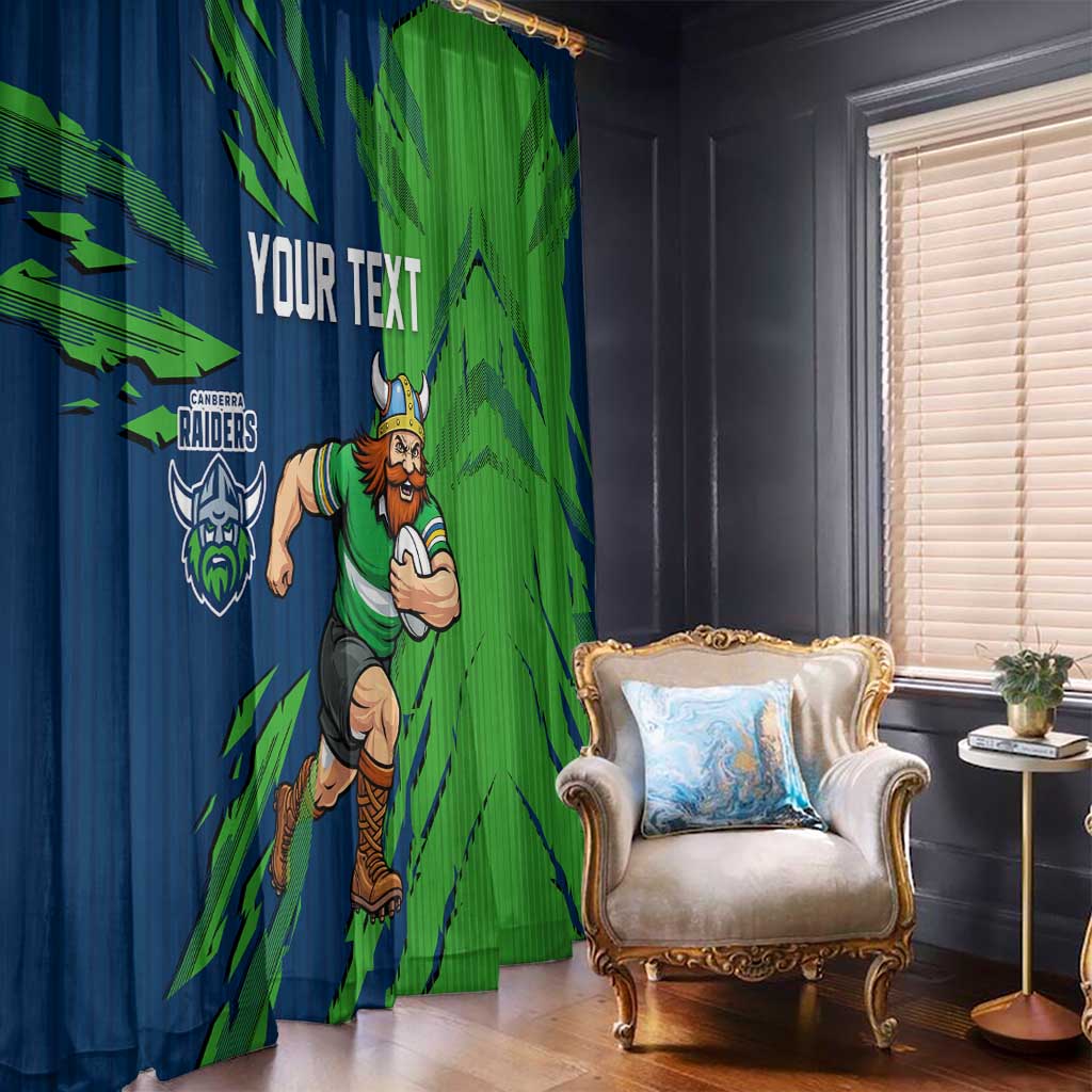 Personalized Canberra Raiders Window Curtain Dynamic Lightning Mascot Rugby Australia