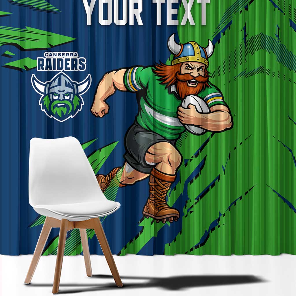 Personalized Canberra Raiders Window Curtain Dynamic Lightning Mascot Rugby Australia