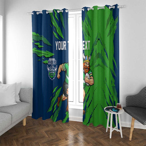 Personalized Canberra Raiders Window Curtain Dynamic Lightning Mascot Rugby Australia