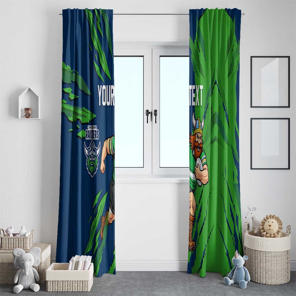 Personalized Canberra Raiders Window Curtain Dynamic Lightning Mascot Rugby Australia