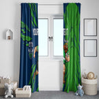 Personalized Canberra Raiders Window Curtain Dynamic Lightning Mascot Rugby Australia