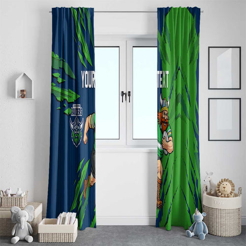 Personalized Canberra Raiders Window Curtain Dynamic Lightning Mascot Rugby Australia