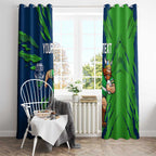 Personalized Canberra Raiders Window Curtain Dynamic Lightning Mascot Rugby Australia