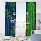 Personalized Canberra Raiders Window Curtain Dynamic Lightning Mascot Rugby Australia