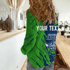 Personalized Canberra Raiders Women Casual Shirt Dynamic Lightning Mascot Rugby Australia