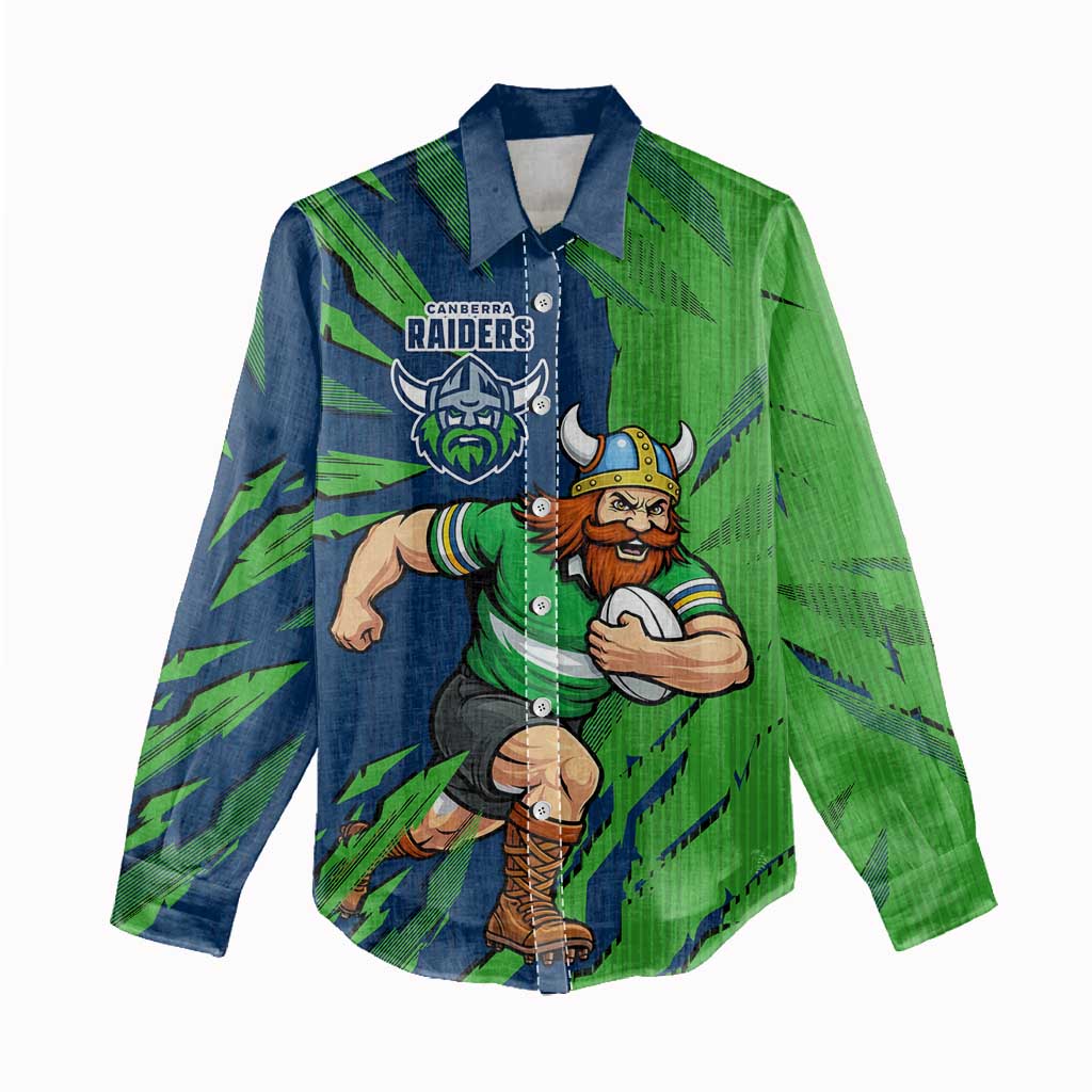 Personalized Canberra Raiders Women Casual Shirt Dynamic Lightning Mascot Rugby Australia