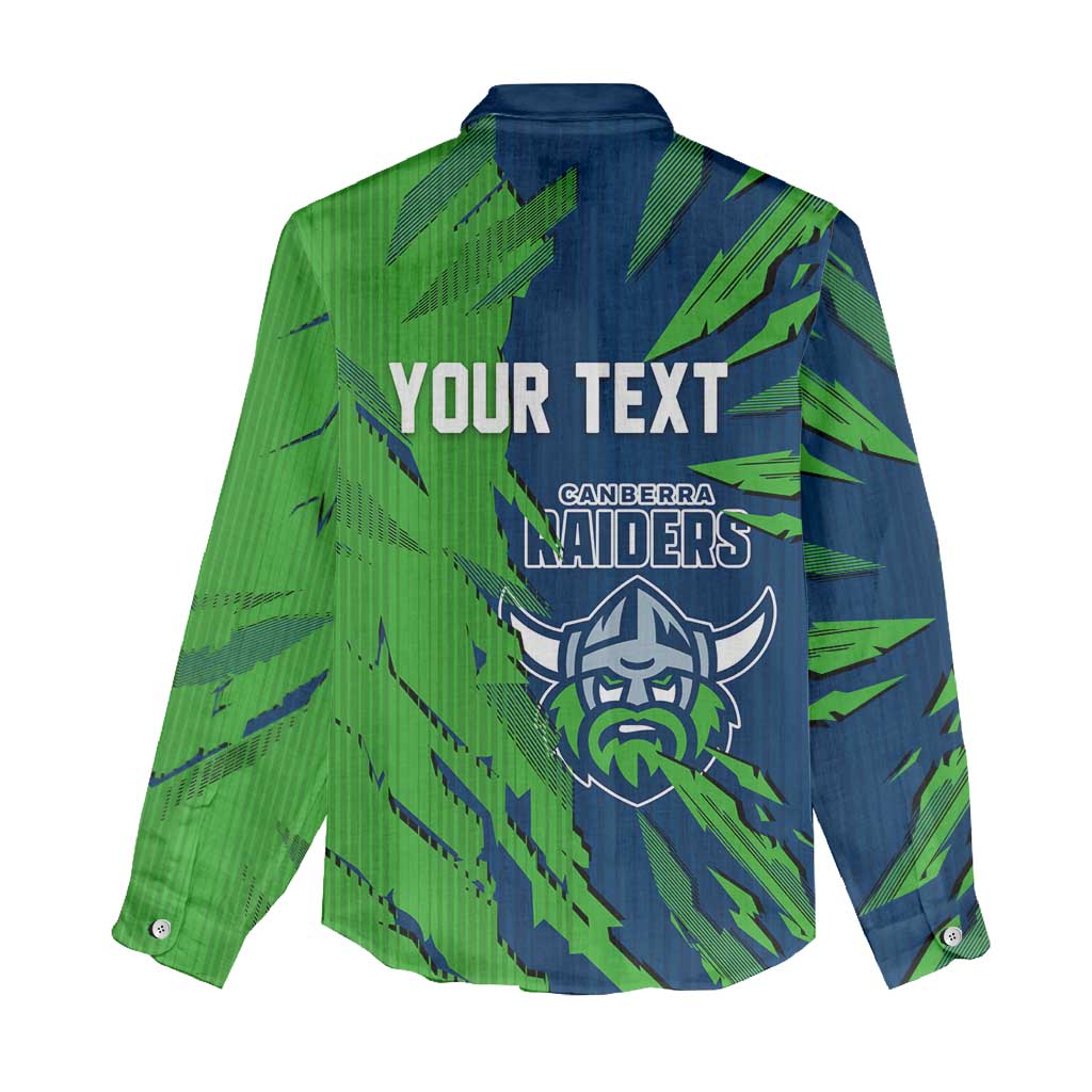 Personalized Canberra Raiders Women Casual Shirt Dynamic Lightning Mascot Rugby Australia