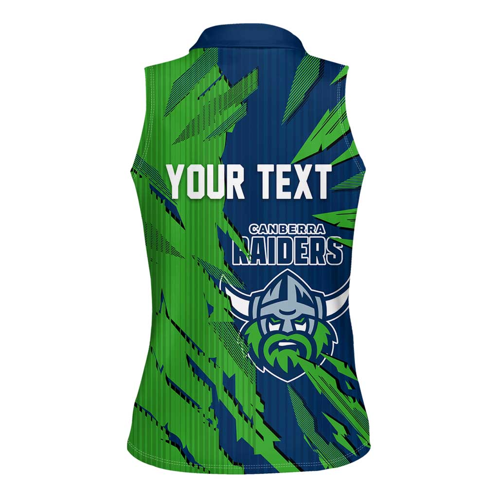 Personalized Canberra Raiders Women Sleeveless Polo Shirt Dynamic Lightning Mascot Rugby Australia