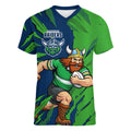 Personalized Canberra Raiders Women V-Neck T-Shirt Dynamic Lightning Mascot Rugby Australia