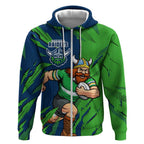 Personalized Canberra Raiders Zip Hoodie Dynamic Lightning Mascot Rugby Australia