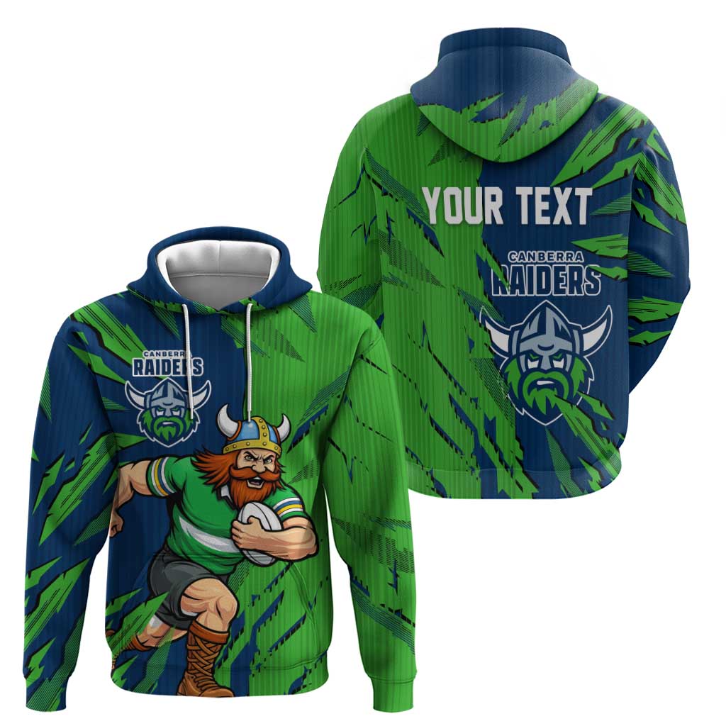 Personalized Canberra Raiders Zip Hoodie Dynamic Lightning Mascot Rugby Australia