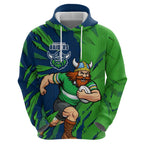 Personalized Canberra Raiders Zip Hoodie Dynamic Lightning Mascot Rugby Australia