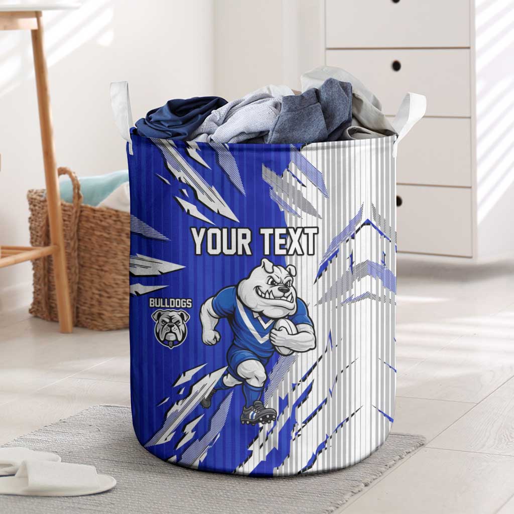 Personalized Canterbury Bulldogs Laundry Basket Dynamic Lightning Mascot Rugby Australia