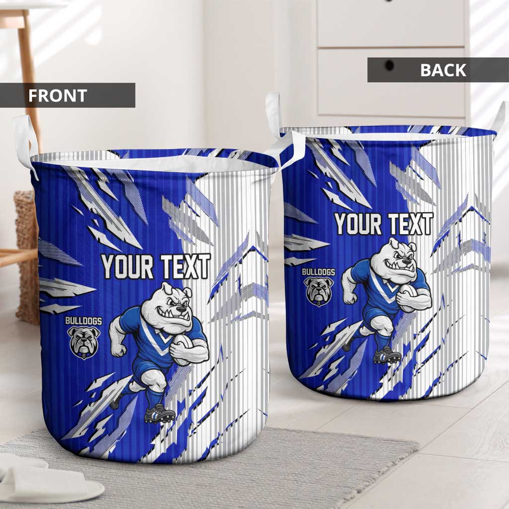 Personalized Canterbury Bulldogs Laundry Basket Dynamic Lightning Mascot Rugby Australia