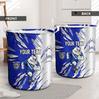 Personalized Canterbury Bulldogs Laundry Basket Dynamic Lightning Mascot Rugby Australia