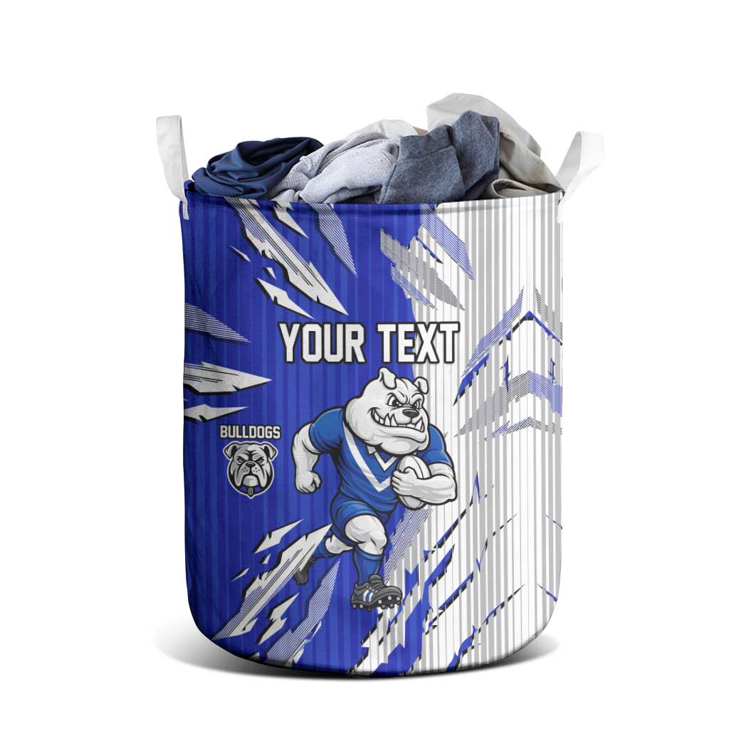 Personalized Canterbury Bulldogs Laundry Basket Dynamic Lightning Mascot Rugby Australia