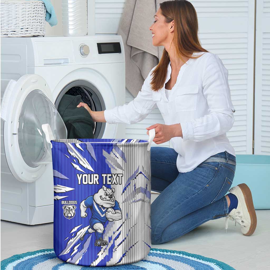 Personalized Canterbury Bulldogs Laundry Basket Dynamic Lightning Mascot Rugby Australia