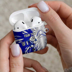 Personalized Canterbury Bulldogs AirPods Case Dynamic Lightning Mascot Rugby Australia