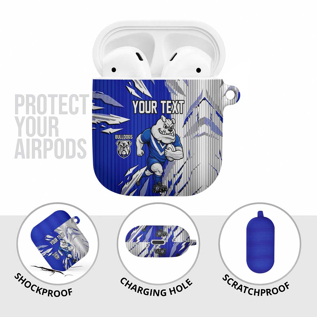 Personalized Canterbury Bulldogs AirPods Case Dynamic Lightning Mascot Rugby Australia