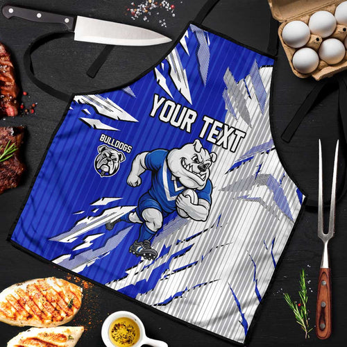 Personalized Canterbury Bulldogs Apron Dynamic Lightning Mascot Rugby Australia