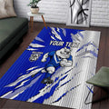 Personalized Canterbury Bulldogs Area Rug Dynamic Lightning Mascot Rugby Australia