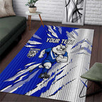 Personalized Canterbury Bulldogs Area Rug Dynamic Lightning Mascot Rugby Australia