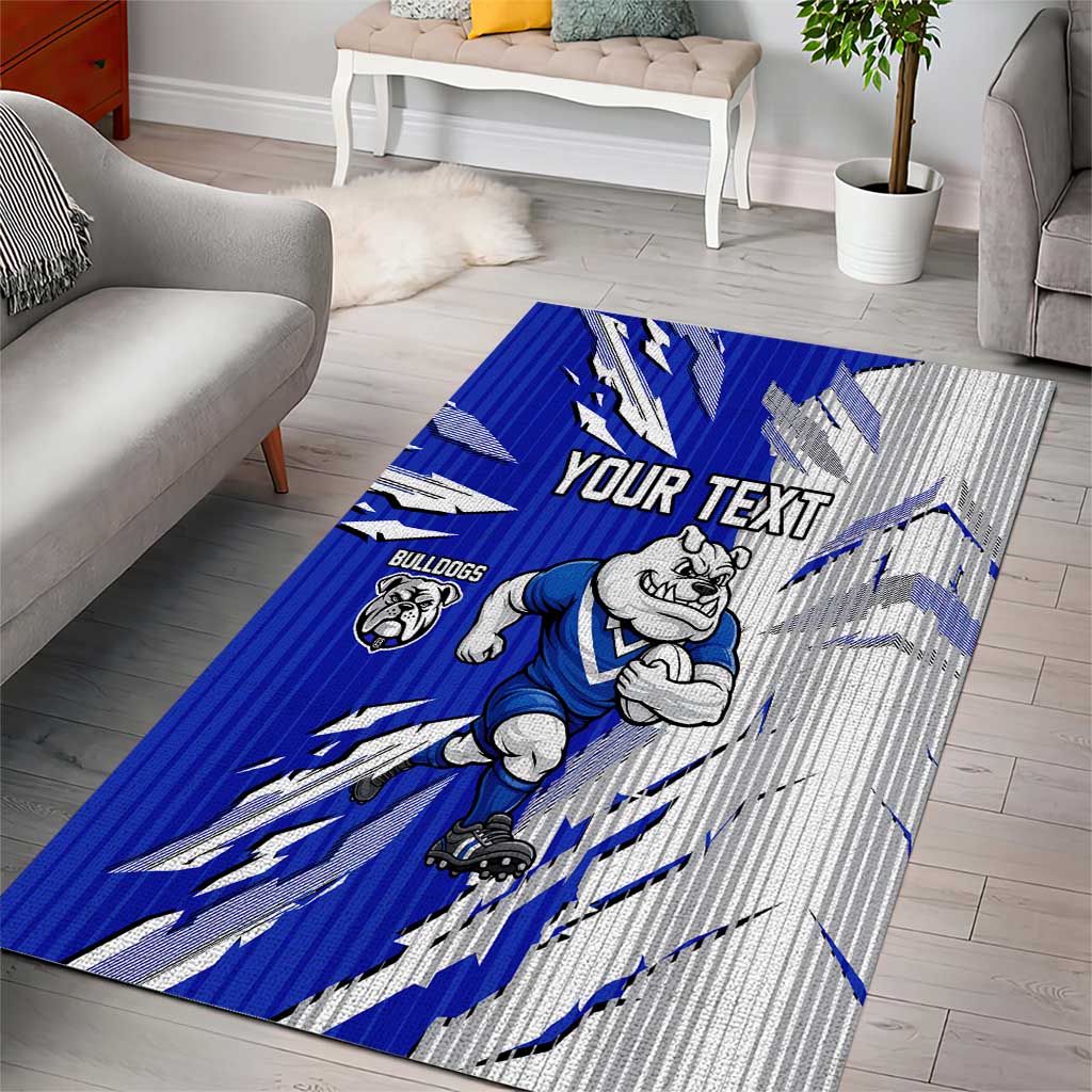 Personalized Canterbury Bulldogs Area Rug Dynamic Lightning Mascot Rugby Australia