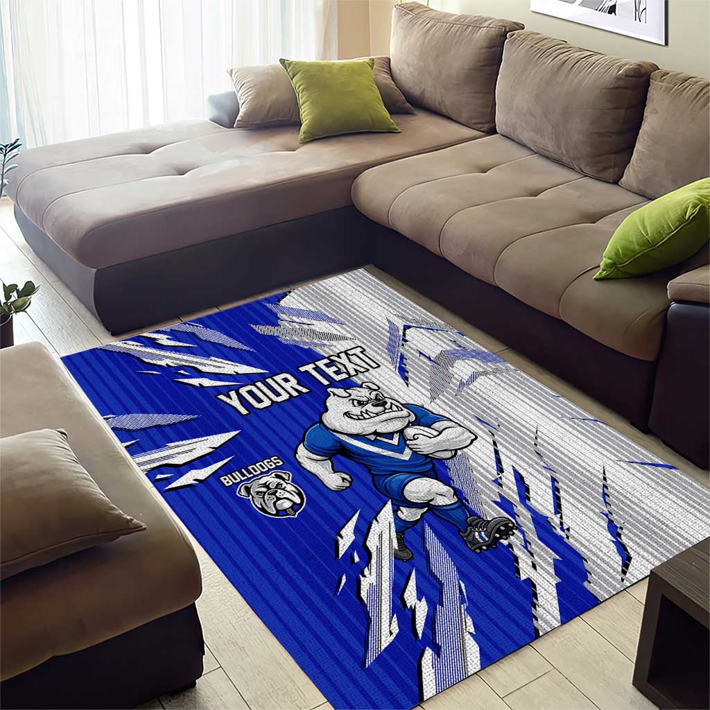 Personalized Canterbury Bulldogs Area Rug Dynamic Lightning Mascot Rugby Australia