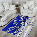 Personalized Canterbury Bulldogs Area Rug Dynamic Lightning Mascot Rugby Australia