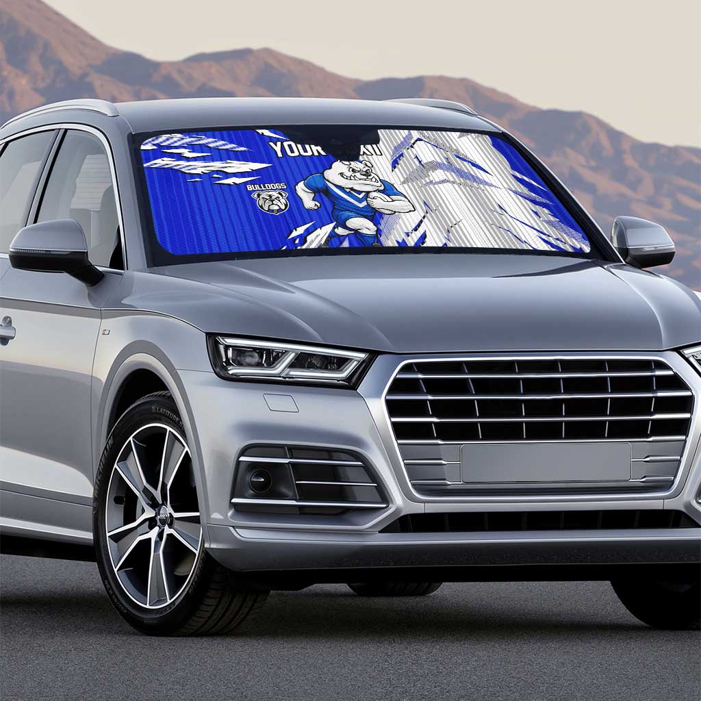 Personalized Canterbury Bulldogs Auto Sun Shade Dynamic Lightning Mascot Rugby Australia