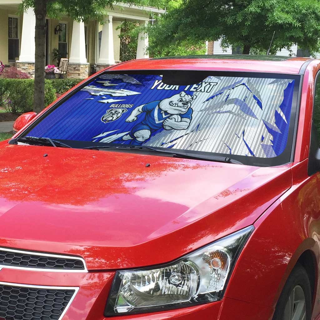 Personalized Canterbury Bulldogs Auto Sun Shade Dynamic Lightning Mascot Rugby Australia