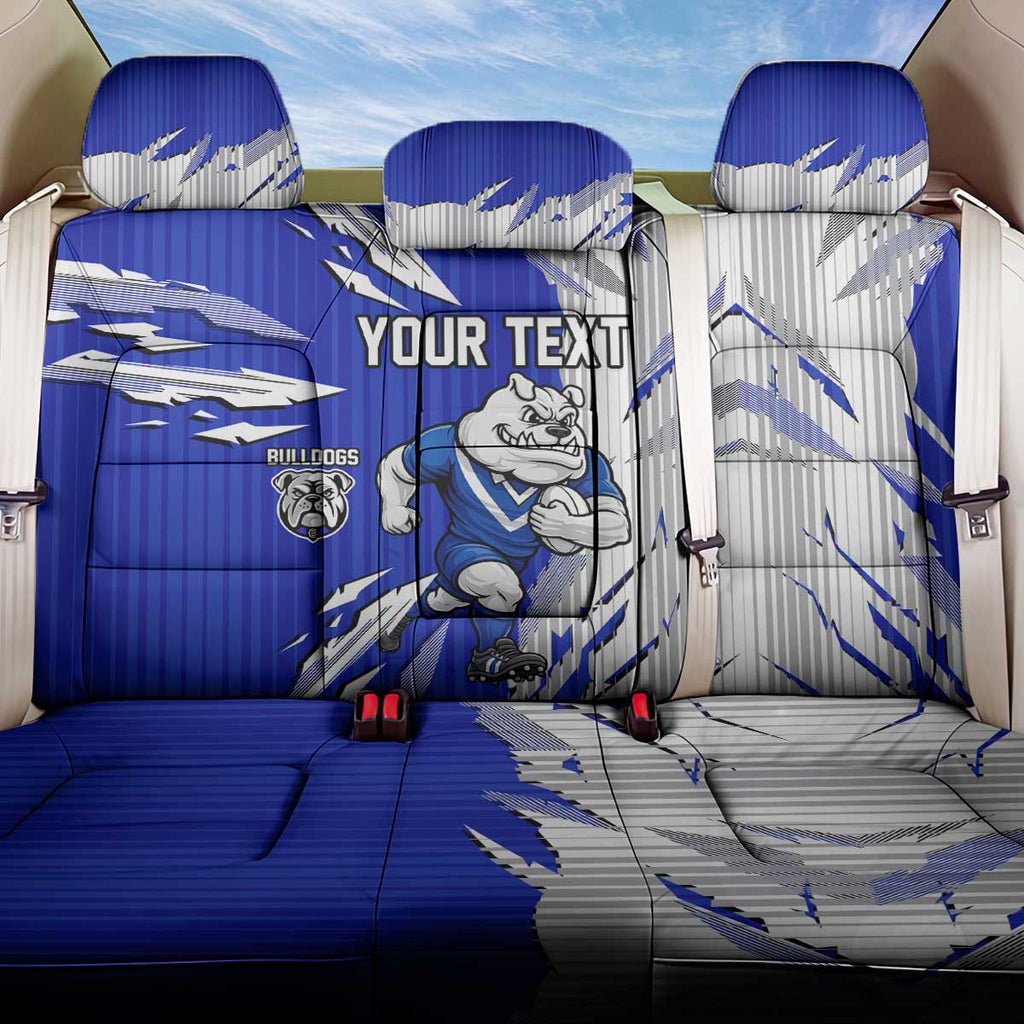 Personalized Canterbury Bulldogs Back Car Seat Cover Dynamic Lightning Mascot Rugby Australia