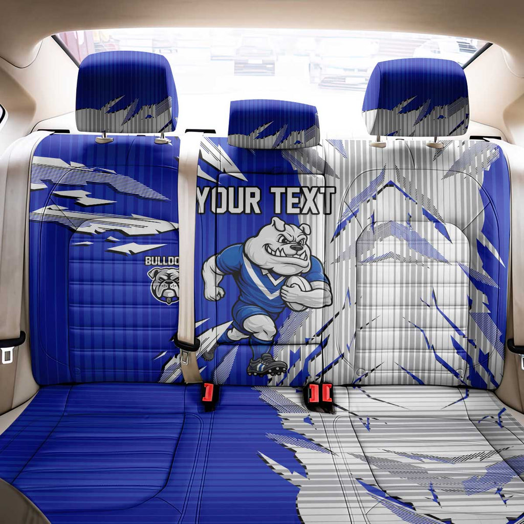 Personalized Canterbury Bulldogs Back Car Seat Cover Dynamic Lightning Mascot Rugby Australia