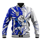 Personalized Canterbury Bulldogs Baseball Jacket Dynamic Lightning Mascot Rugby Australia