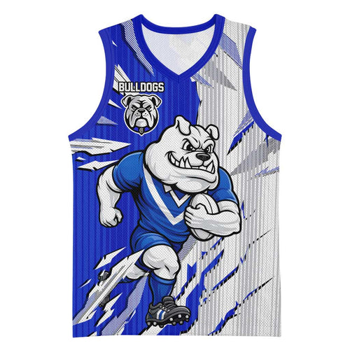 Personalized Canterbury Bulldogs Basketball Jersey Dynamic Lightning Mascot Rugby Australia