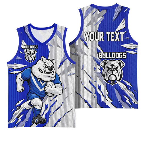 Personalized Canterbury Bulldogs Basketball Jersey Dynamic Lightning Mascot Rugby Australia