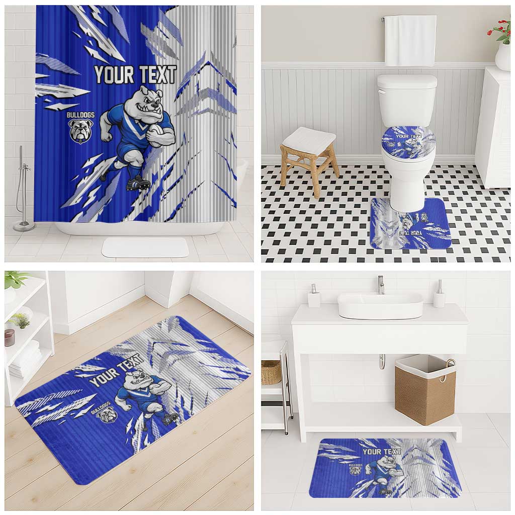Personalized Canterbury Bulldogs Bathroom Set Dynamic Lightning Mascot Rugby Australia