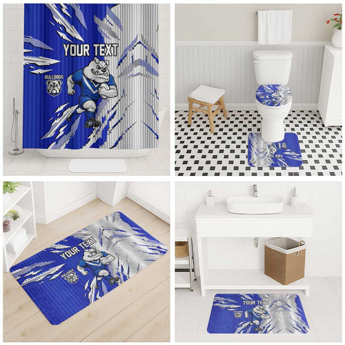 Personalized Canterbury Bulldogs Bathroom Set Dynamic Lightning Mascot Rugby Australia